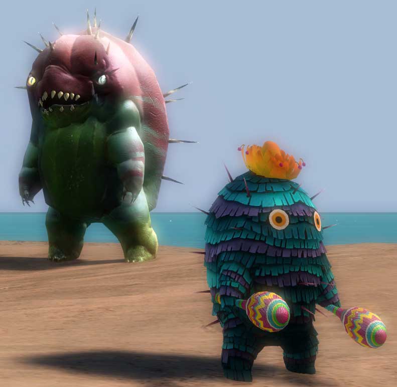 Original choya and a pinata choya mini with maracas